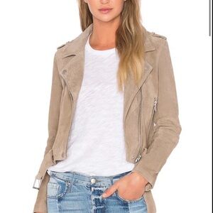 Blank NYC Women's Beige Suede Leather Jacket